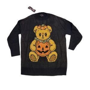 NEW Trickz n' Treatz sweater possess your heart‎ oversized Halloween bear XL/XXL